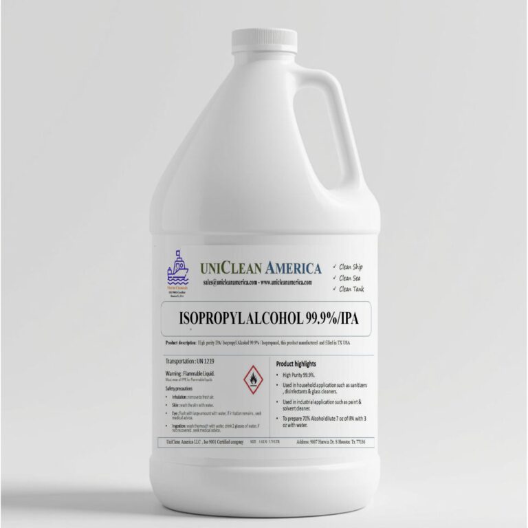 UniClean 99% anhydrous isopropyl alcohol for industrial cleaning, electronics, and disinfecting