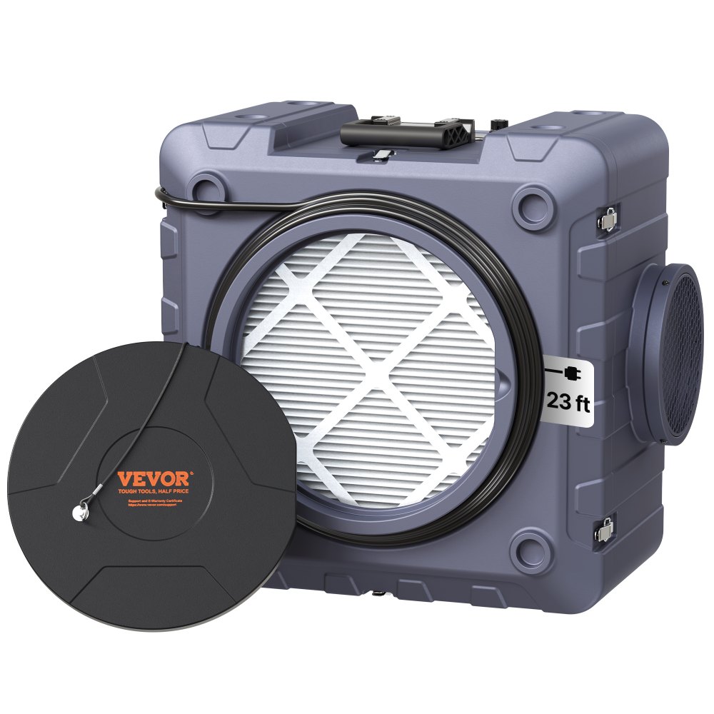 VEVOR 550 CFM stackable air scrubber with 3-stage HEPA filtration for industrial and commercial use